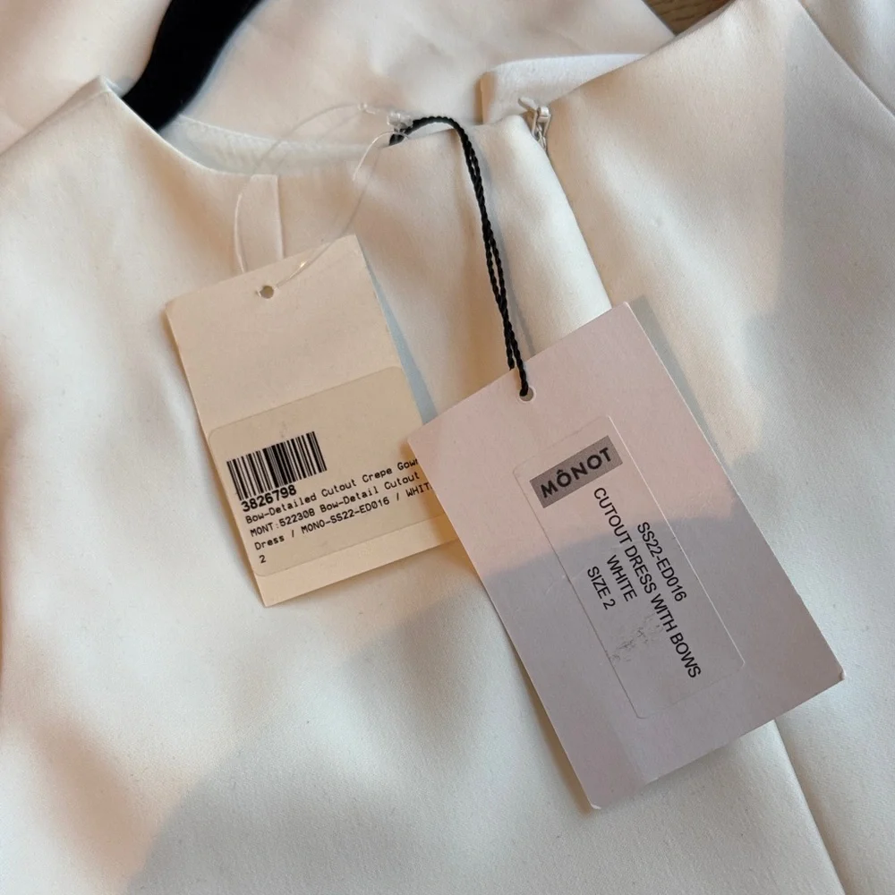Monot Elegant White Backless Dress w/ TAGS - Picture 10 of 10